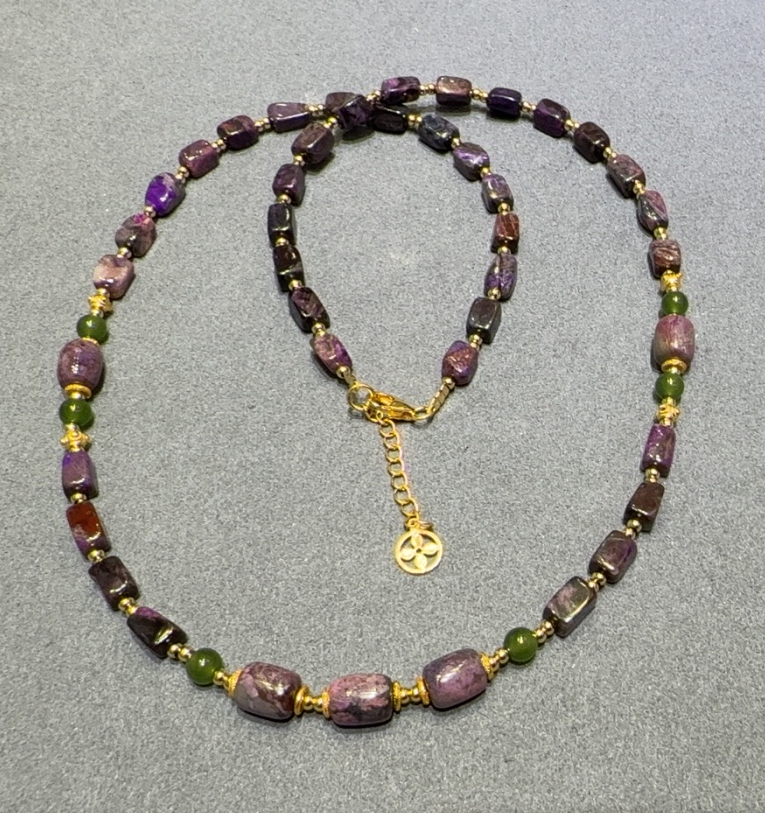 UY023 A23 皇家紫設計款項鍊 紫舒4-5mm S925銀 長度: 45+3CM