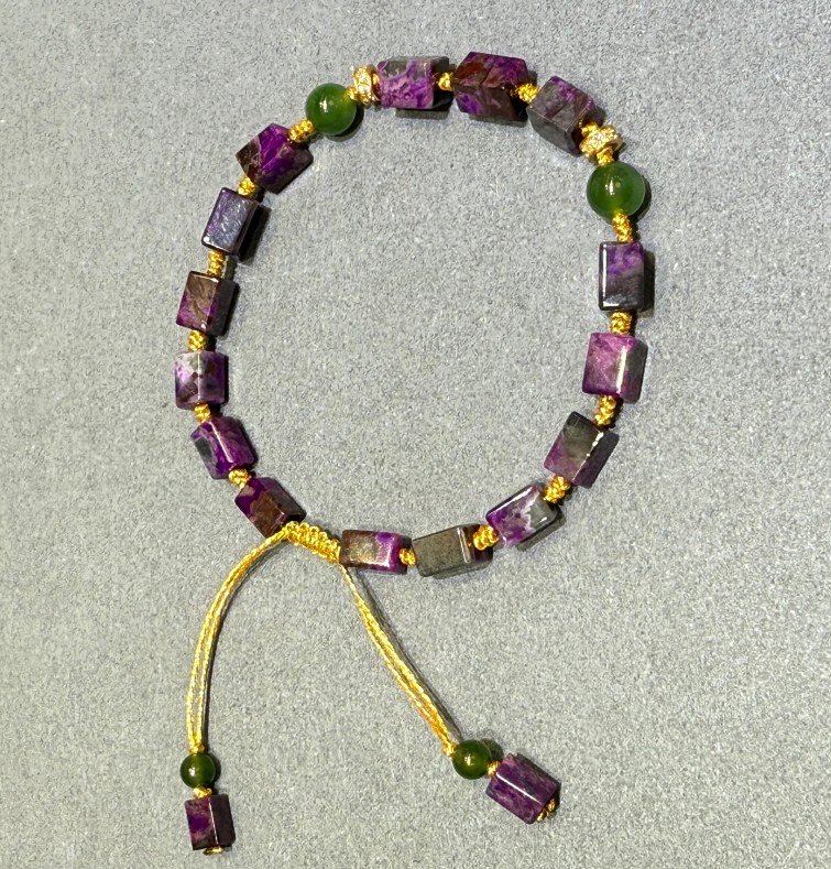 UY025 A25 貓眼紫手鏈 紫舒5*7mm S925銀 長度: 20CM