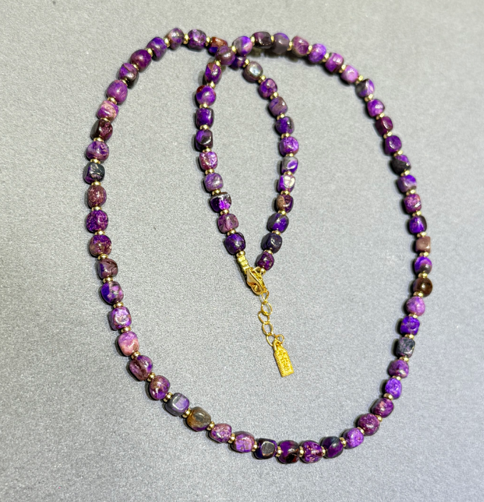 UY026 A26 帝王紫糖果項鍊 紫舒5mm S925銀 長度: 45+3CM