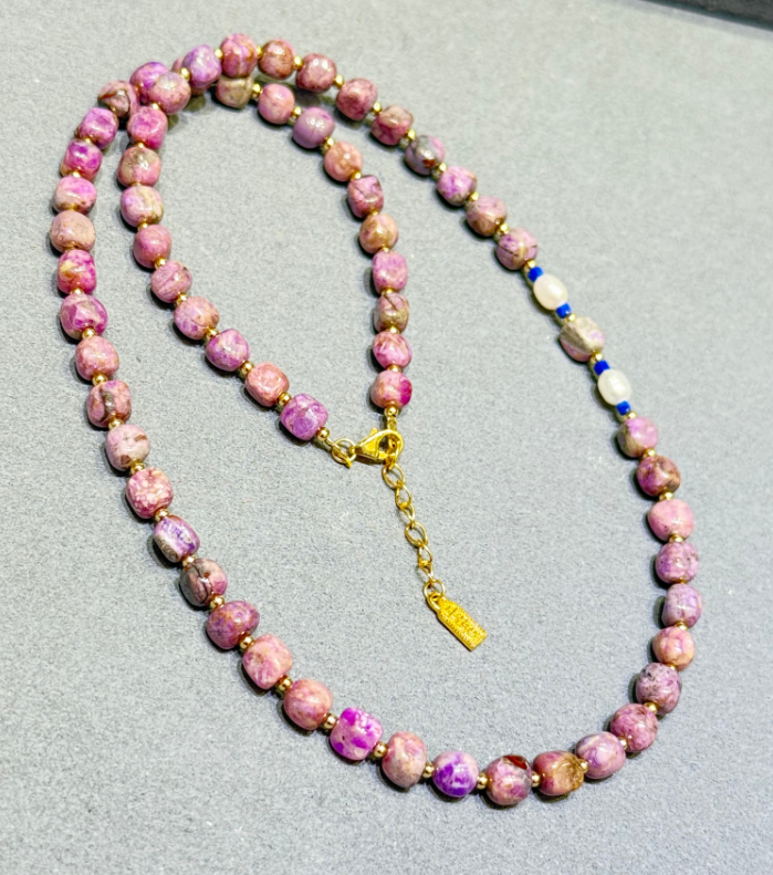 UY027 A27 櫻花粉糖果項鍊 粉舒4mm S925銀 長度: 45+3CM