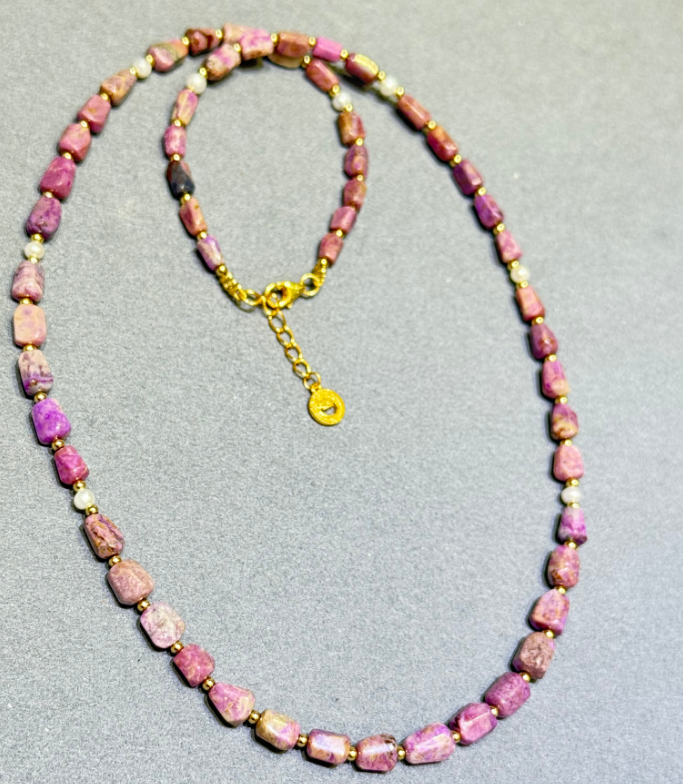 UY028 A28 冰粉項鍊 粉舒3-4mm S925銀 長度: 45+3CM