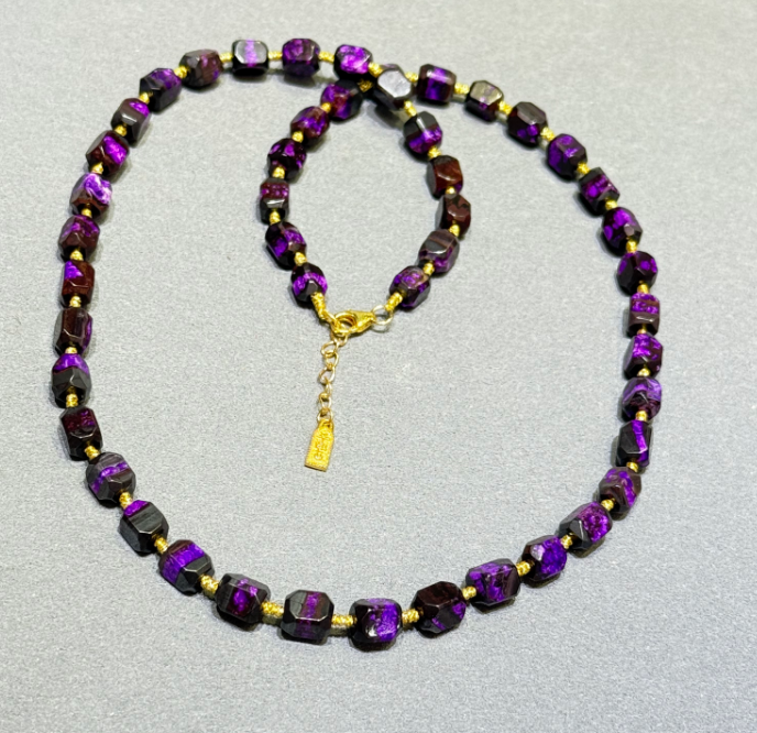 UY031 A31 火焰血絲絨項鍊 紫舒4-5mm S925銀 長度: 45+3CM