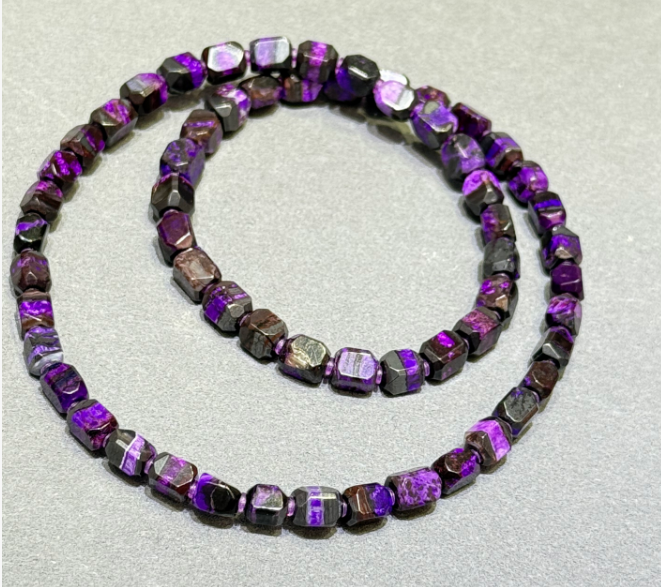 UY032 A32 火焰血絲絨帝王紫項鍊 紫舒4-5mm S925銀 長度: 42 CM