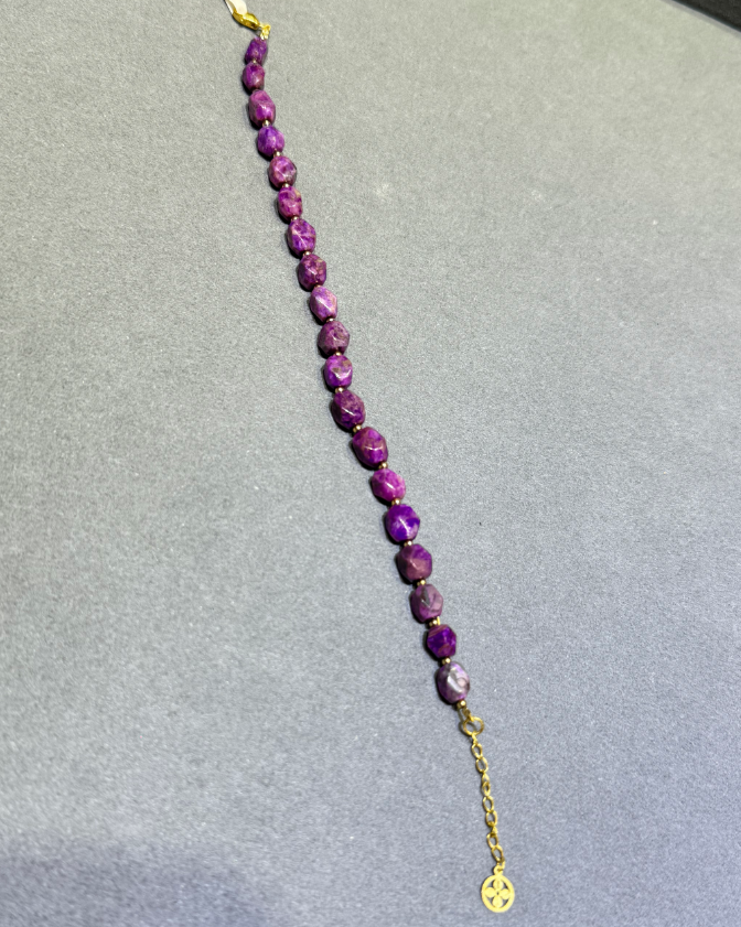 UY037 A37 冰桃紅手鏈 紫舒4-5mm S925銀