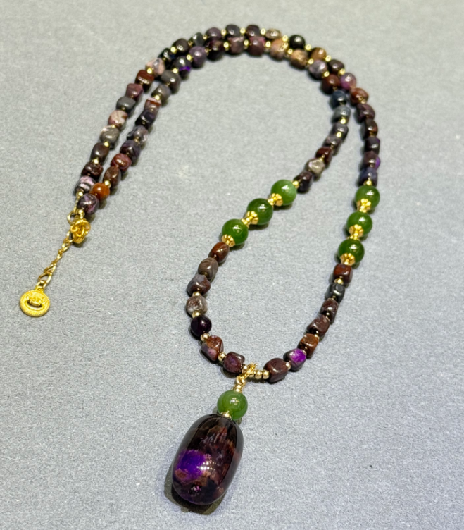 UY038 A38 老油紫項鍊 紫舒4-11*16mm S925銀