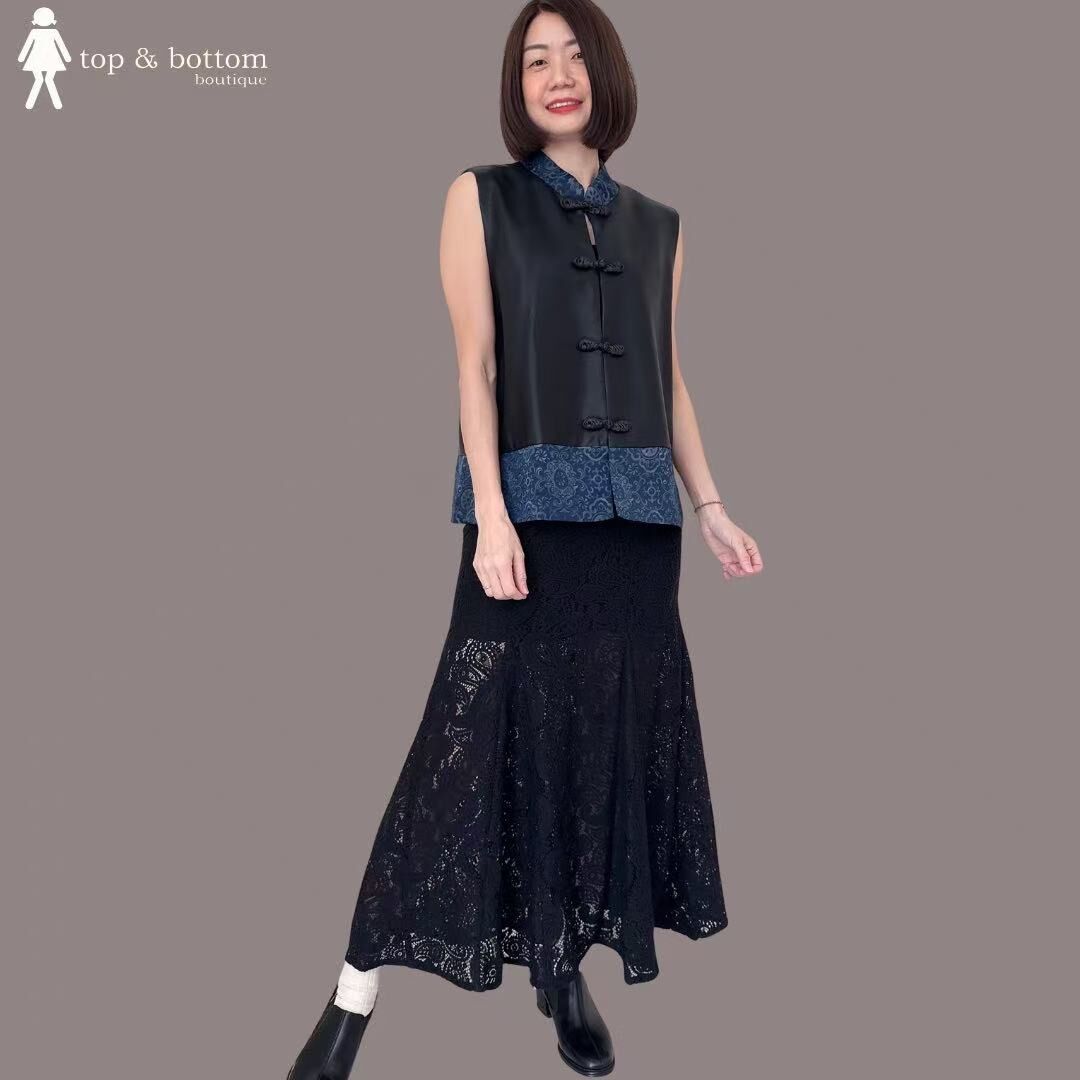 HIGH WAISTED COTTON LACE MERMAID SKIRT