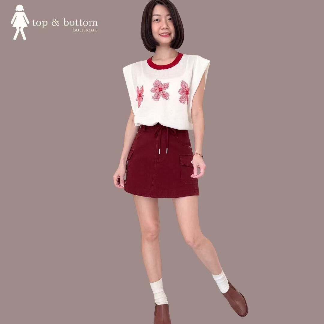 SHORT DENIM CARGO SKIRT