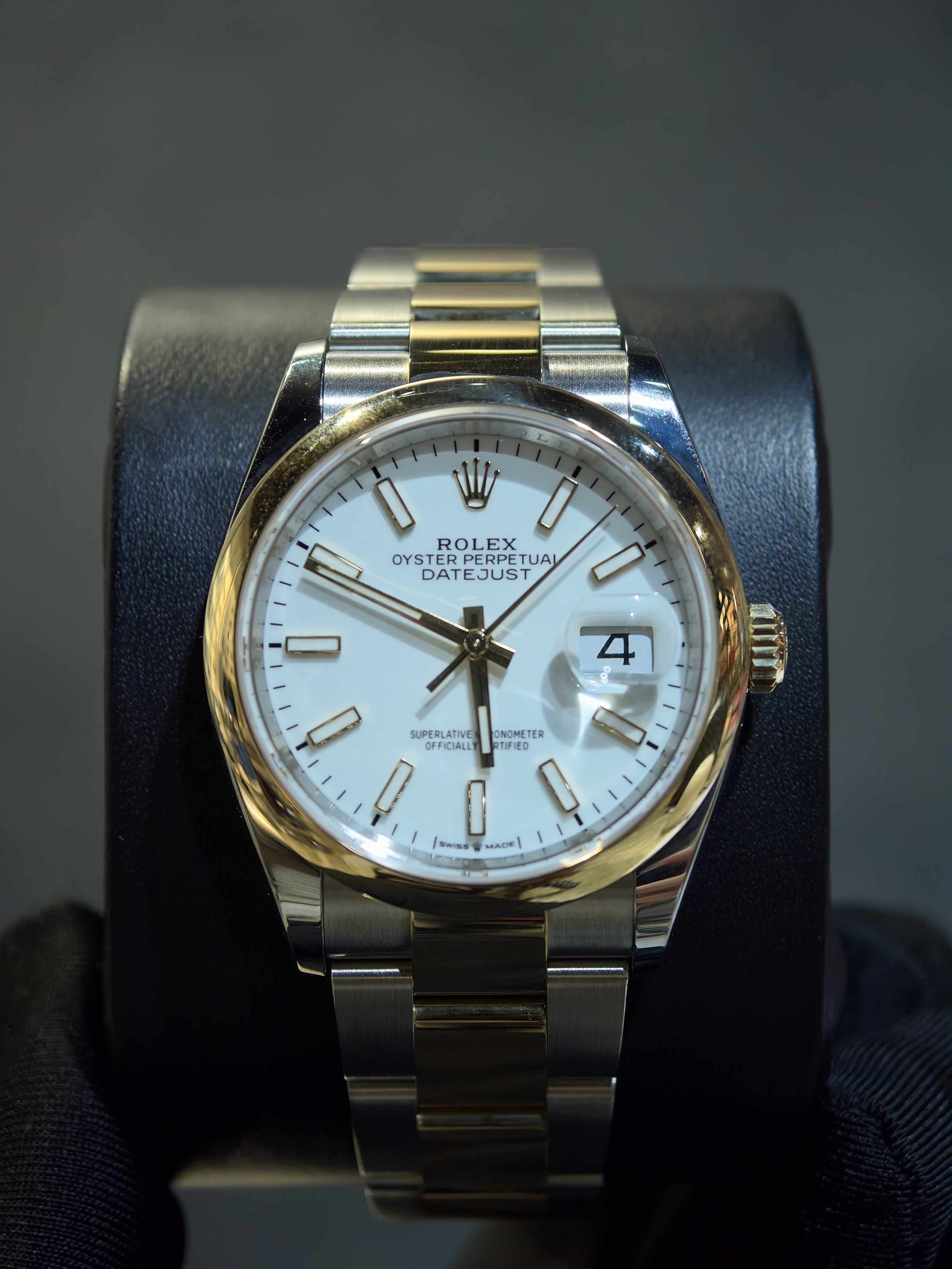 全新勞力士 126203 白色面 DATEJUST 36 蠔式鋼黃金鋼腕錶