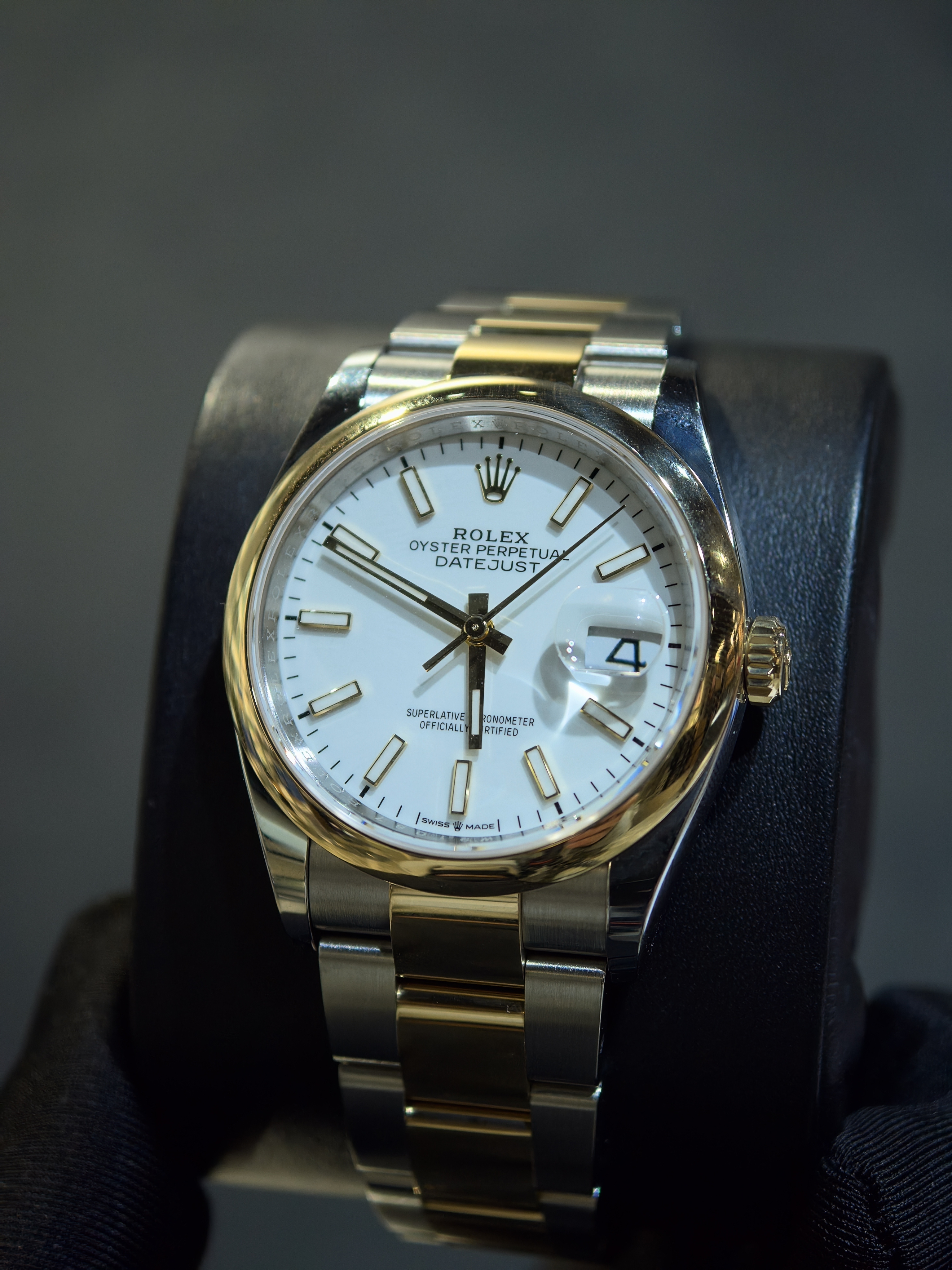 全新勞力士 126203 白色面 DATEJUST 36 蠔式鋼黃金鋼腕錶