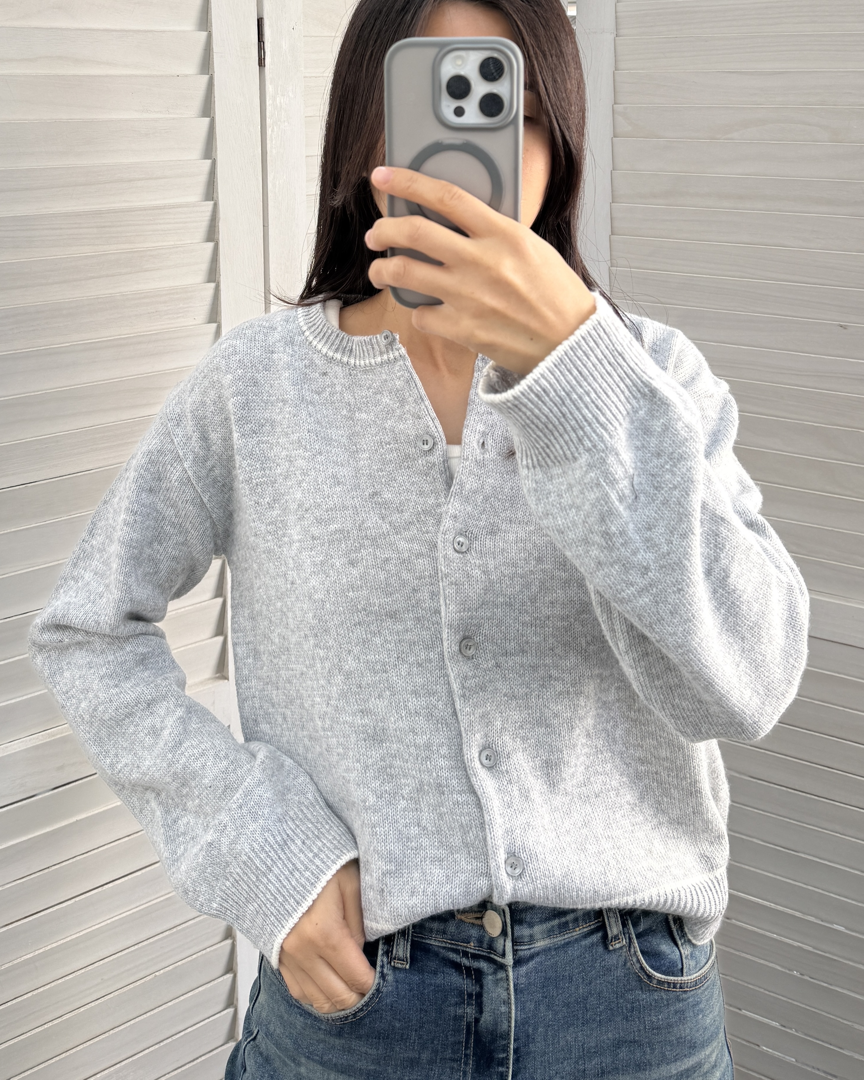 簡約針織百搭外套長袖