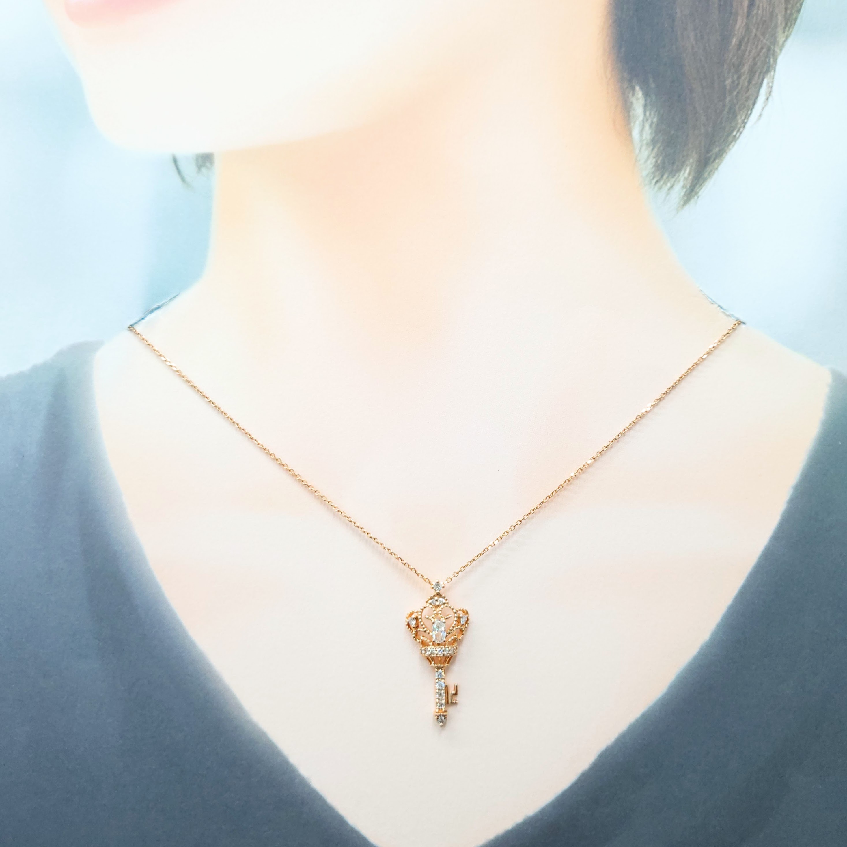18K Rose Gold 0.42ct Diamond Pendant
