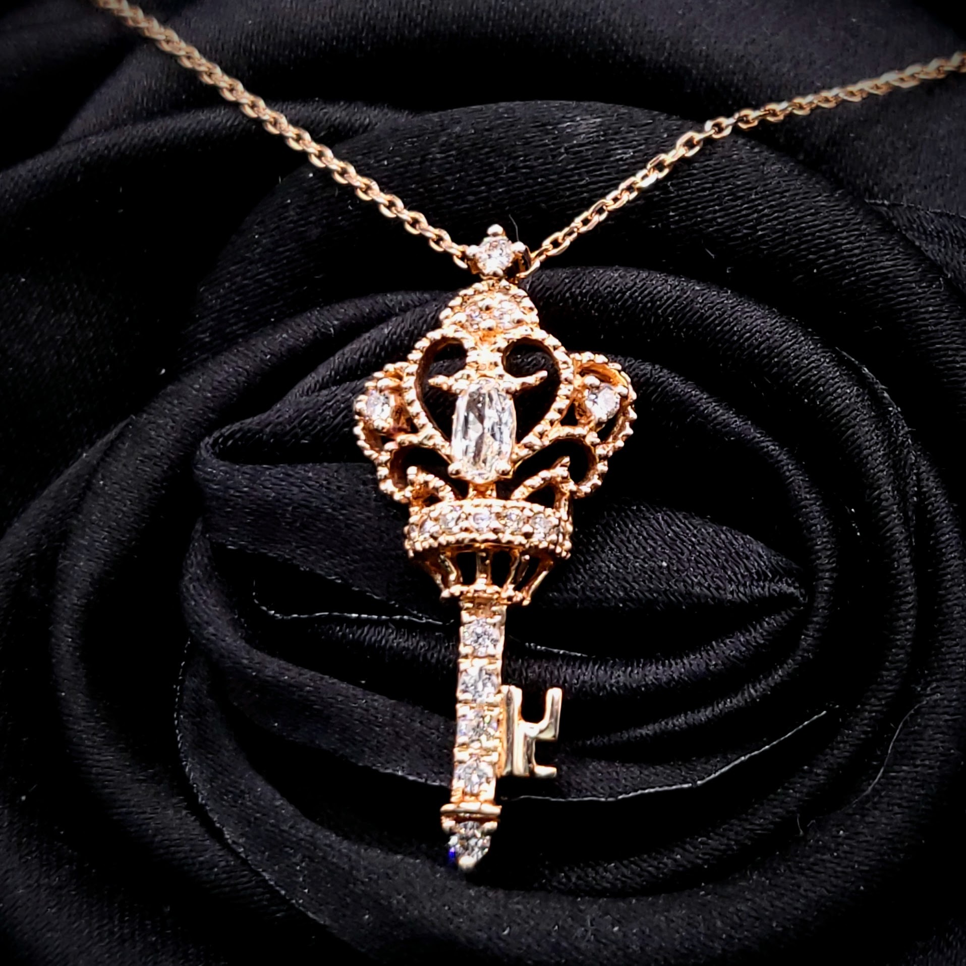 18K Rose Gold 0.42ct Diamond Pendant