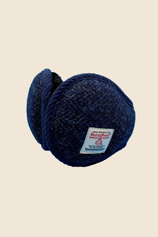 HARRIS TWEED羊毛耳罩-深藍色