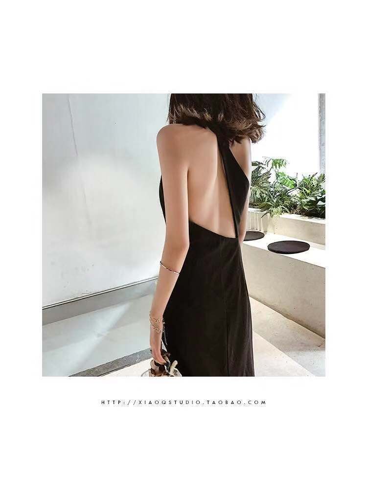 幾何露背 單肩洋裝