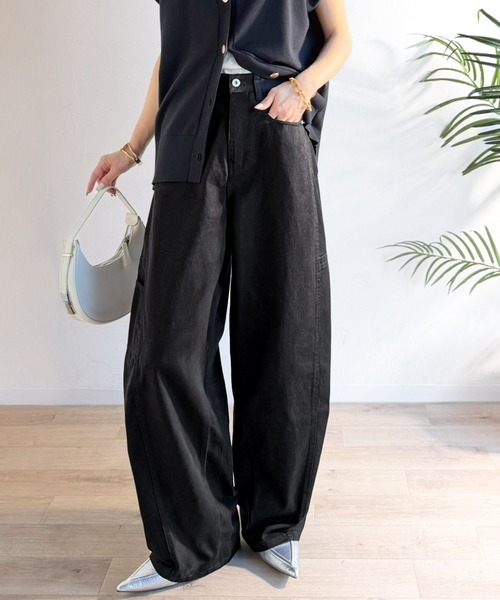 日本🇯🇵連線 JAVA 畫家口袋xLogo設計感牛仔褲 腰部後鬆緊 男女可穿 寬褲 牛仔褲 繭型褲 闊腿褲 落地褲 4色(任買兩件7-11免運)/預購