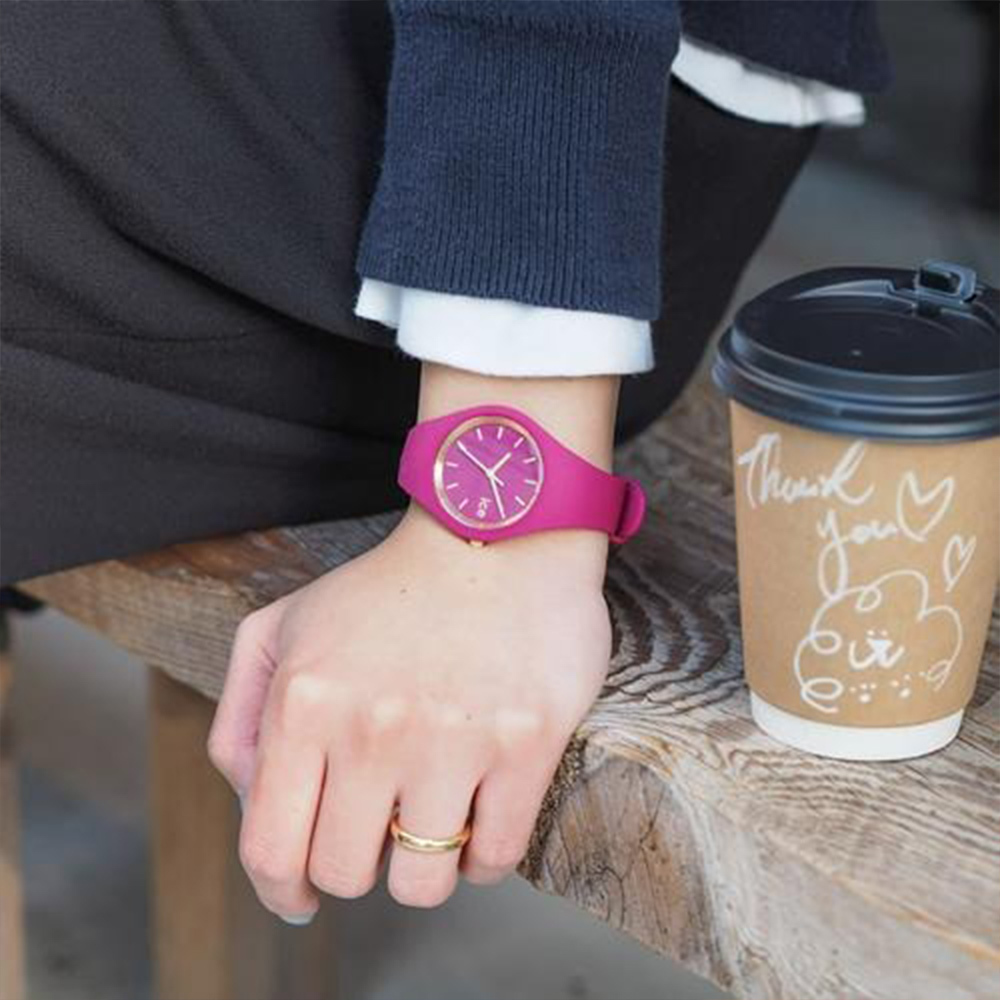 【ICE WATCH】Glam Brushed華麗拉絲系列 簡約粉嫩舒適純色三針矽膠腕錶小錶面 星辰機芯