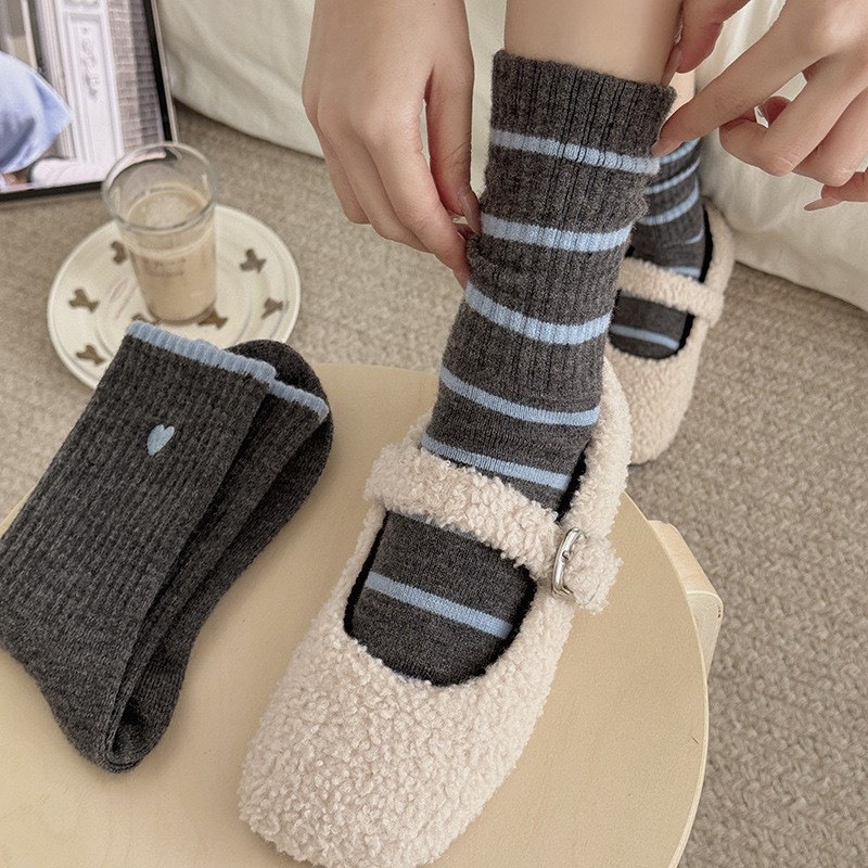 No.9223 灰藍羊毛襪