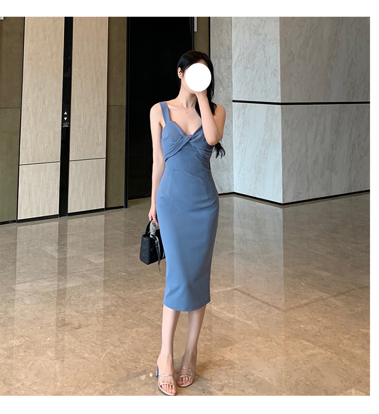 扭轉蝴蝶結 氣質長洋裝