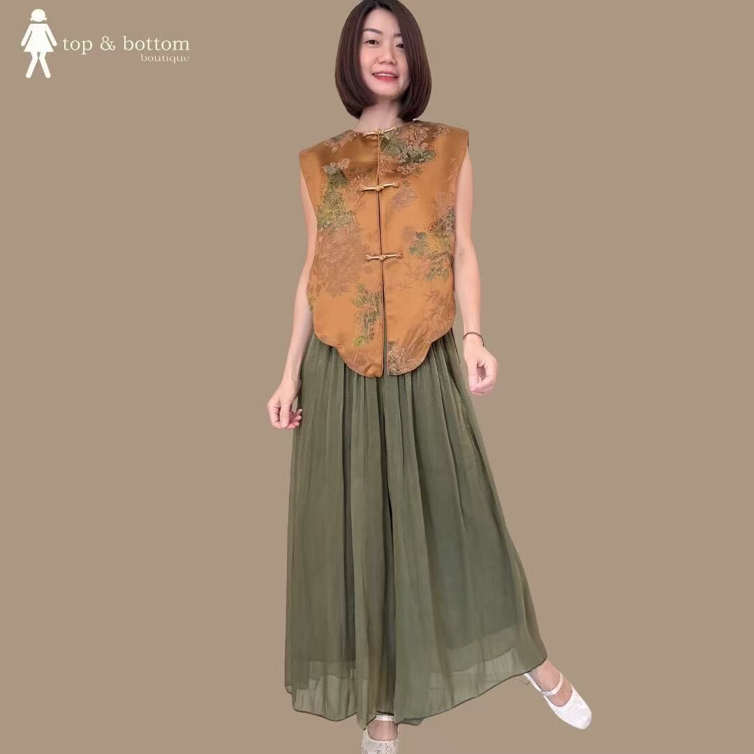 GOLD BROCADE BUTTERFLY VEST