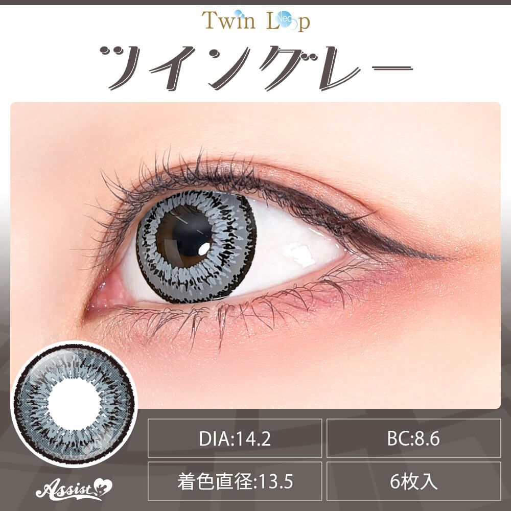 [日拋] Twin Loop Neo 1 Day Twin Gray 彩妝隱形眼鏡｜每盒6片