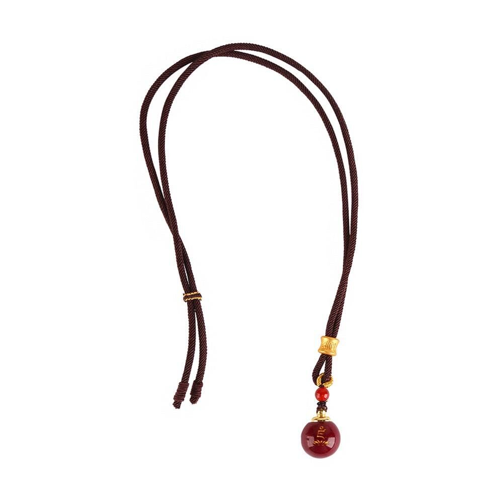 PQ12 雨揚珍品財源硃砂黃財神圓滿項鍊