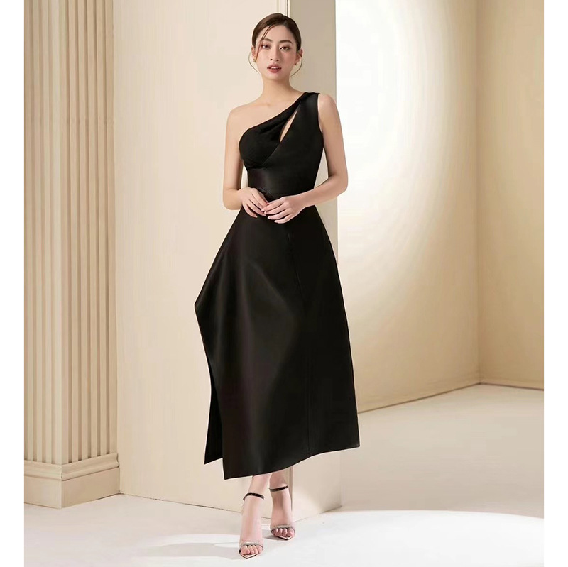 心機簍空 收腰單肩禮服