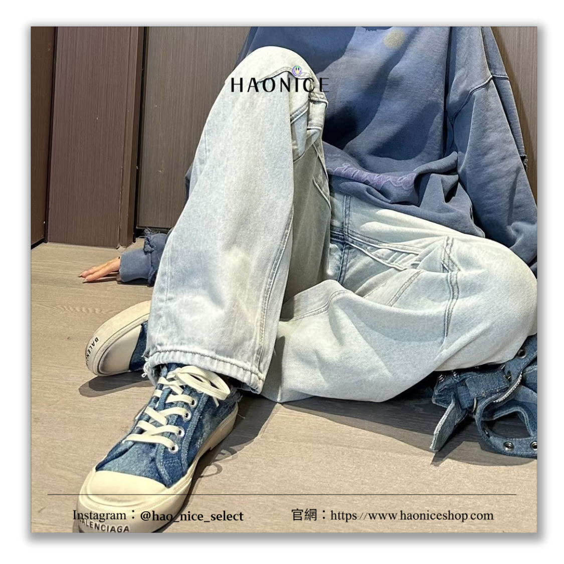 【HAO NICE】100%正品🔥上海經銷商Balenciaga 巴黎世家 牛仔藍 半拖鞋 帆布鞋 平底鞋