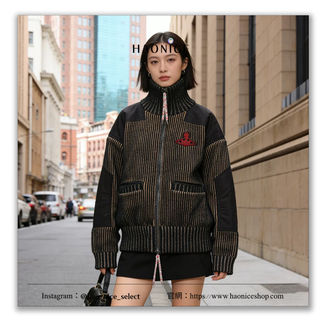 【HAO NICE】英國潮🇬🇧Vivienne Westwood 西太后🪐👑️刺繡土星logo 撞色 高領 針織外套 休閒外套