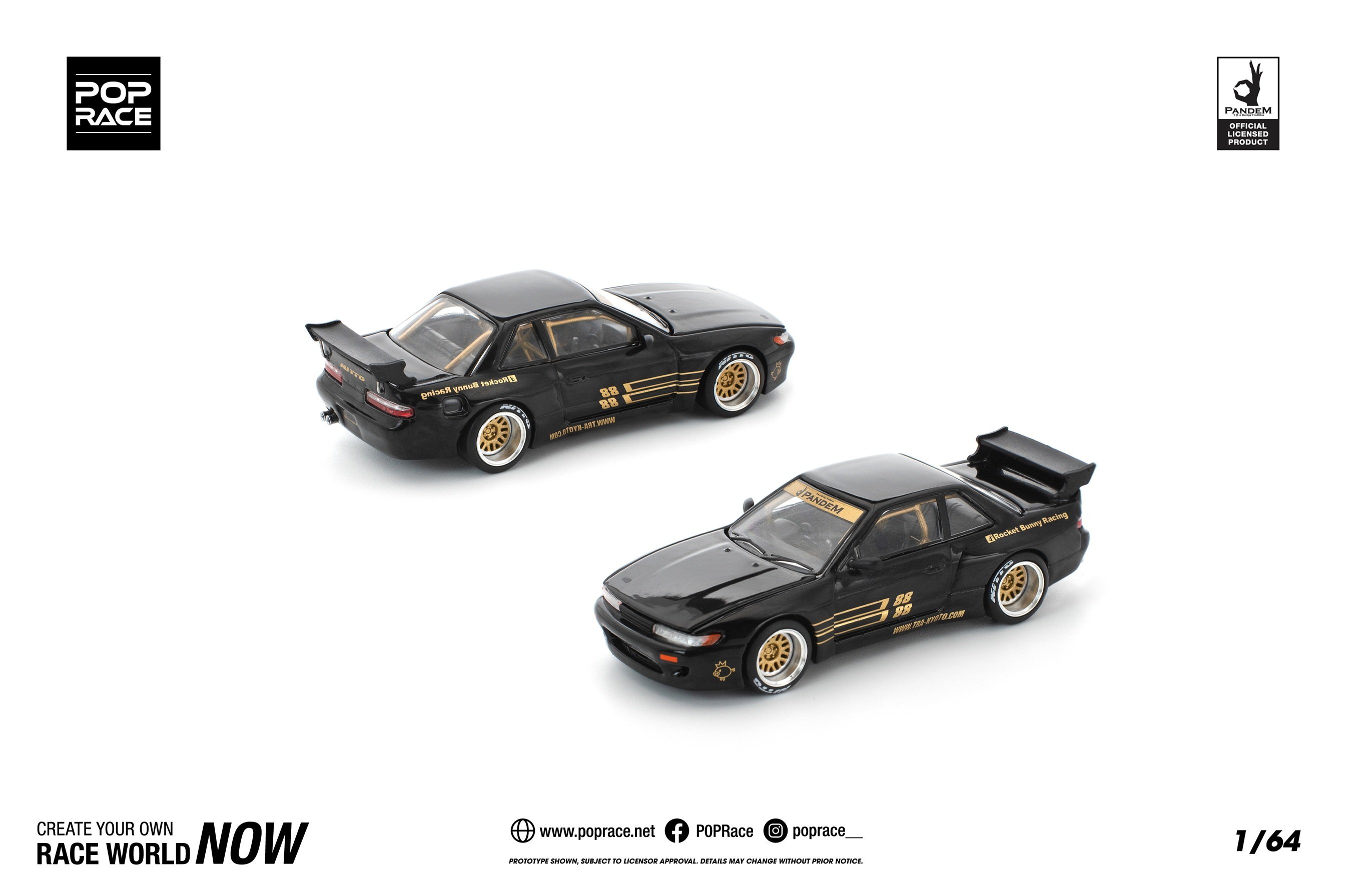 POPRACE 1/64 PANDEM S13 - 黑色