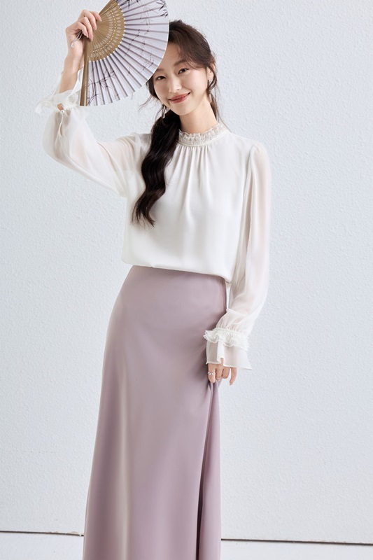 木耳領雪紡上衣 兩色