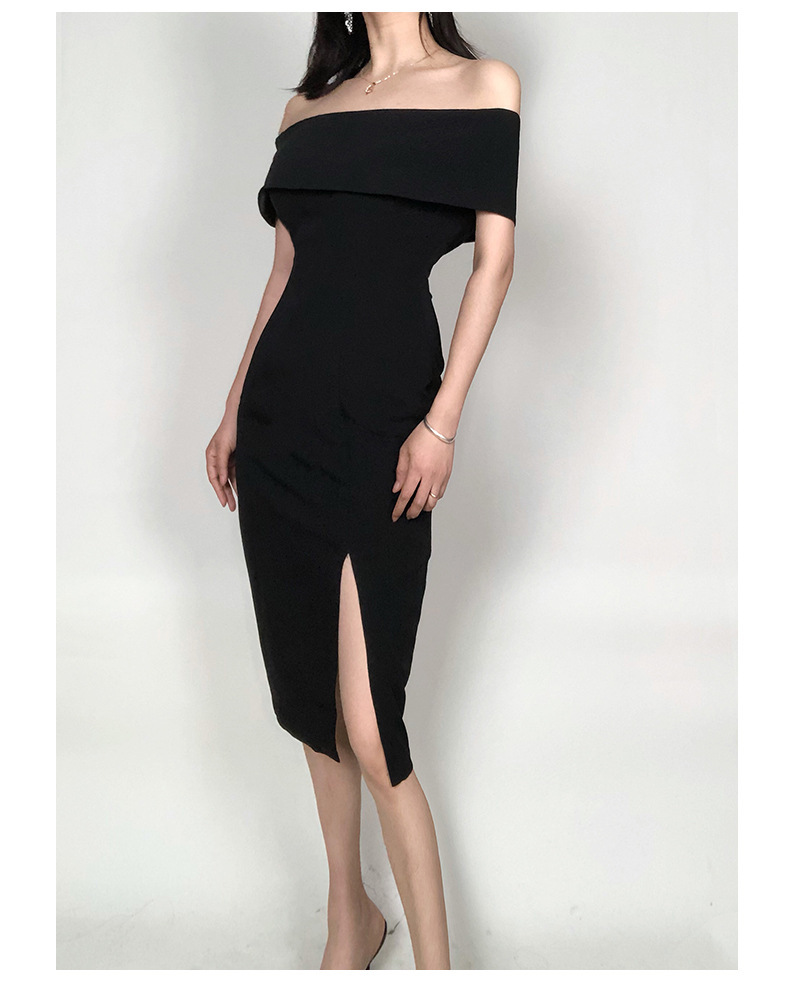 御姊一字領 開衩修身洋裝