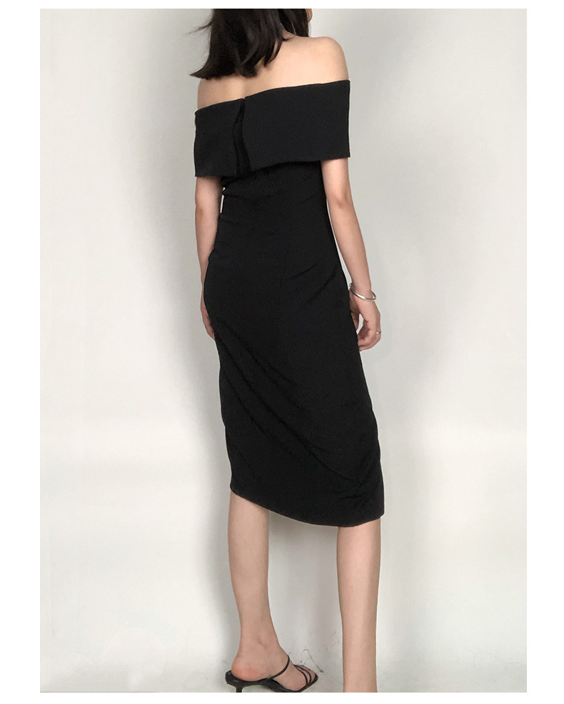 御姊一字領 開衩修身洋裝