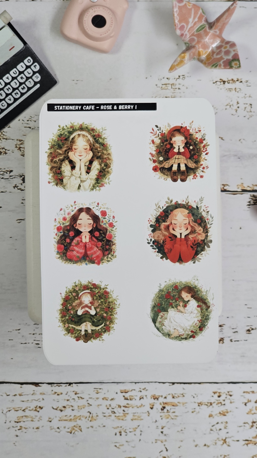 Stationery cafe - Sticker Sheet - Rose and Berry series