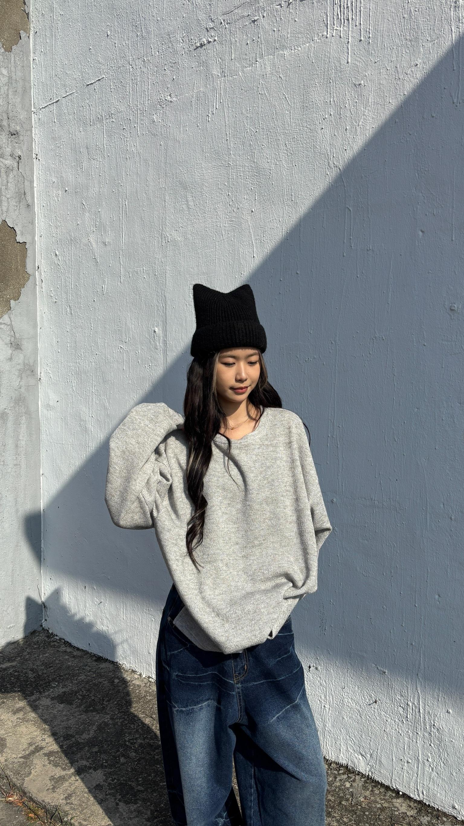 正韓 慵懶寬鬆針織薄上衣 (2colors)