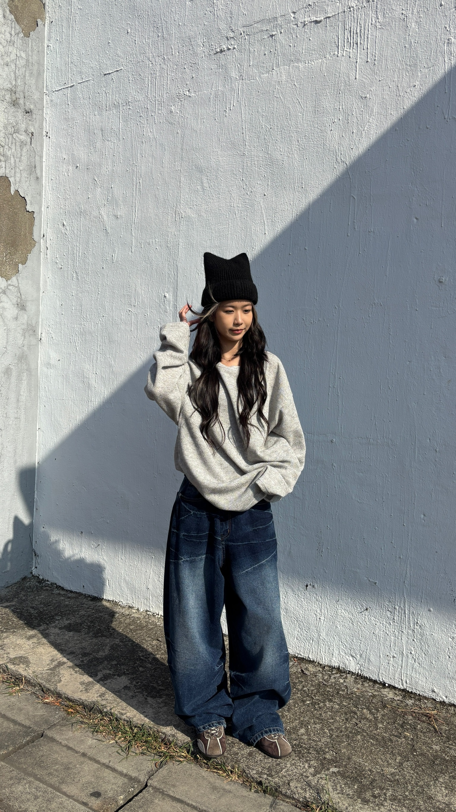 正韓 慵懶寬鬆針織薄上衣 (2colors)