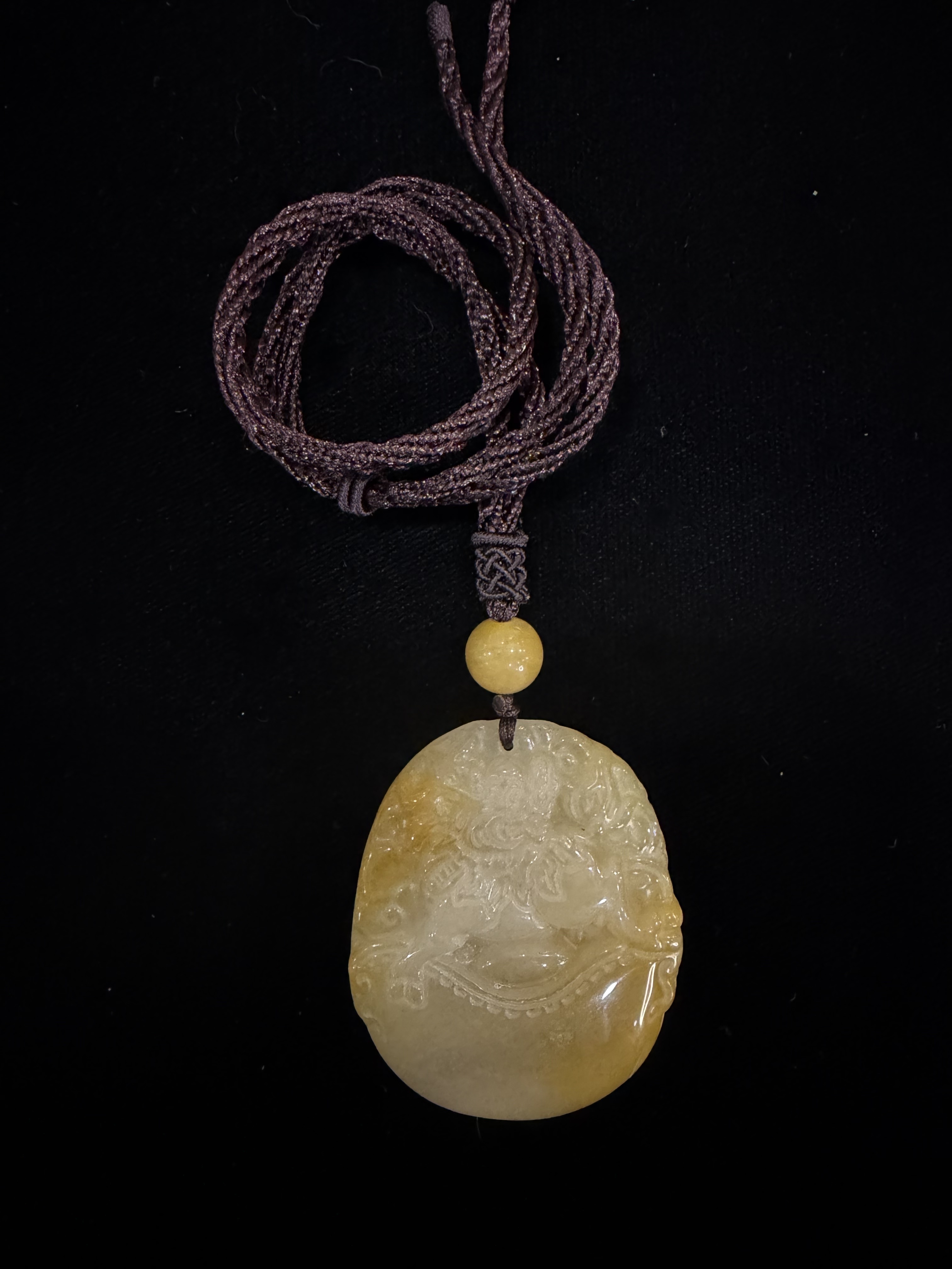 PQ23 黃玉貔貅元寶玉珮項鍊