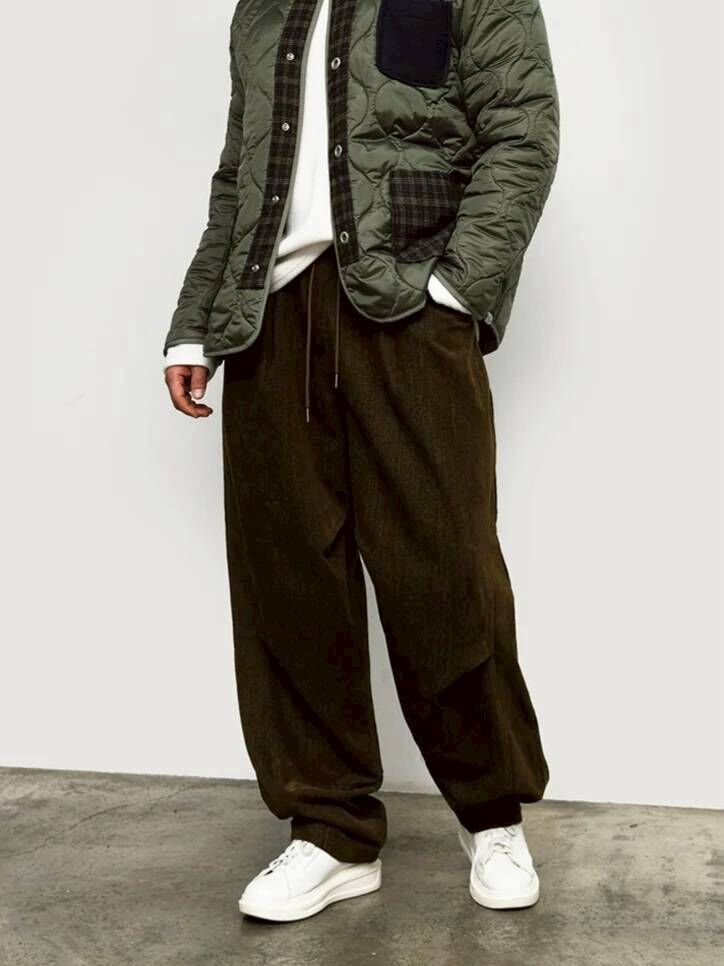 (韓國獨家特價)天鵝絨抓絨弧形褲