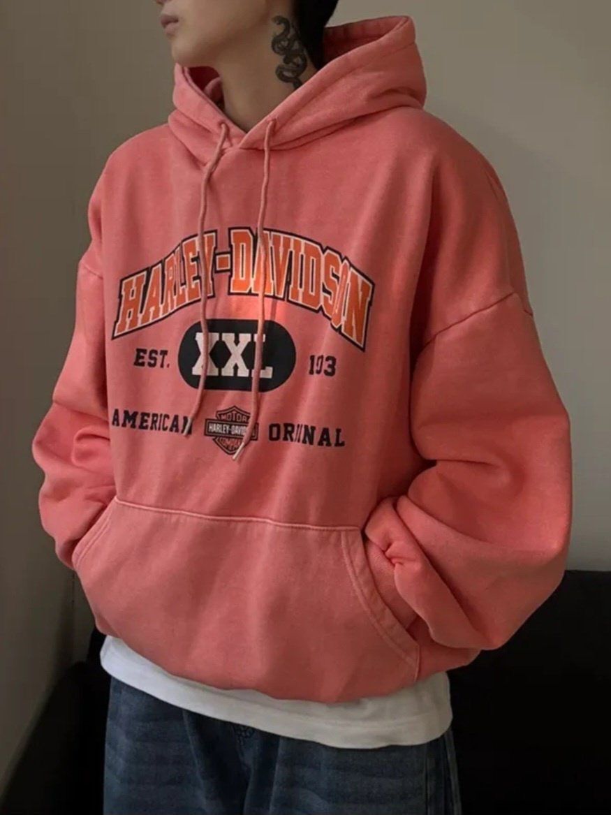 洗水英文字連帽衛衣 US-021T