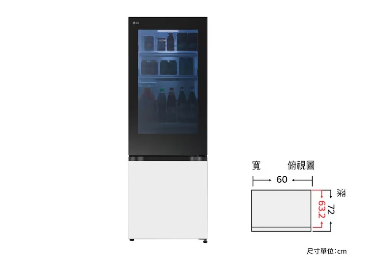 332公升 InstaView™ 敲敲看變頻雙門冰箱｜雲朵白-GL-BL62WM