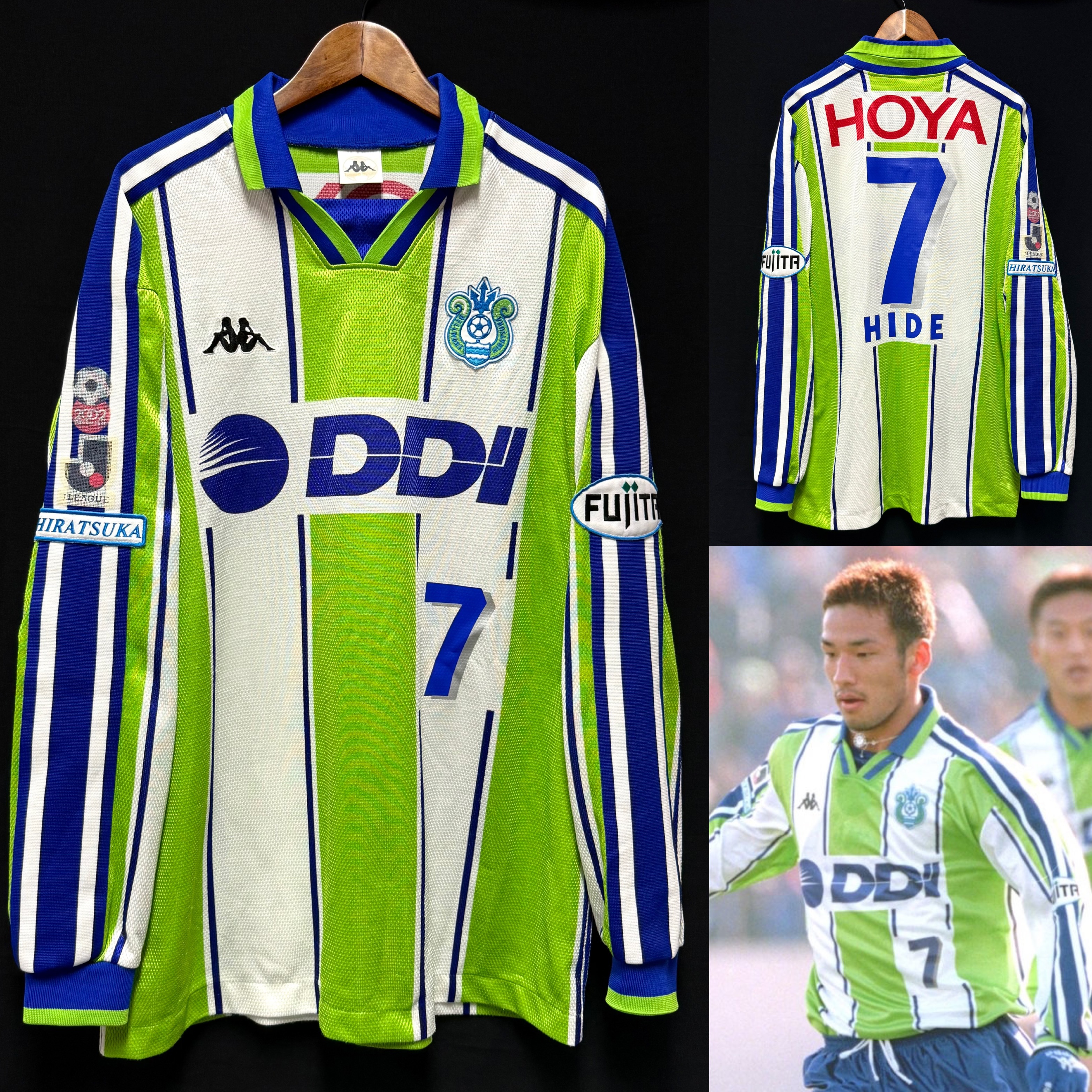 (Match Issue) Bellmare Hiratsuka 1997 Kappa L/S Cup Home Match Worn Issue Shirt #7 HIDETOSHI NAKATA