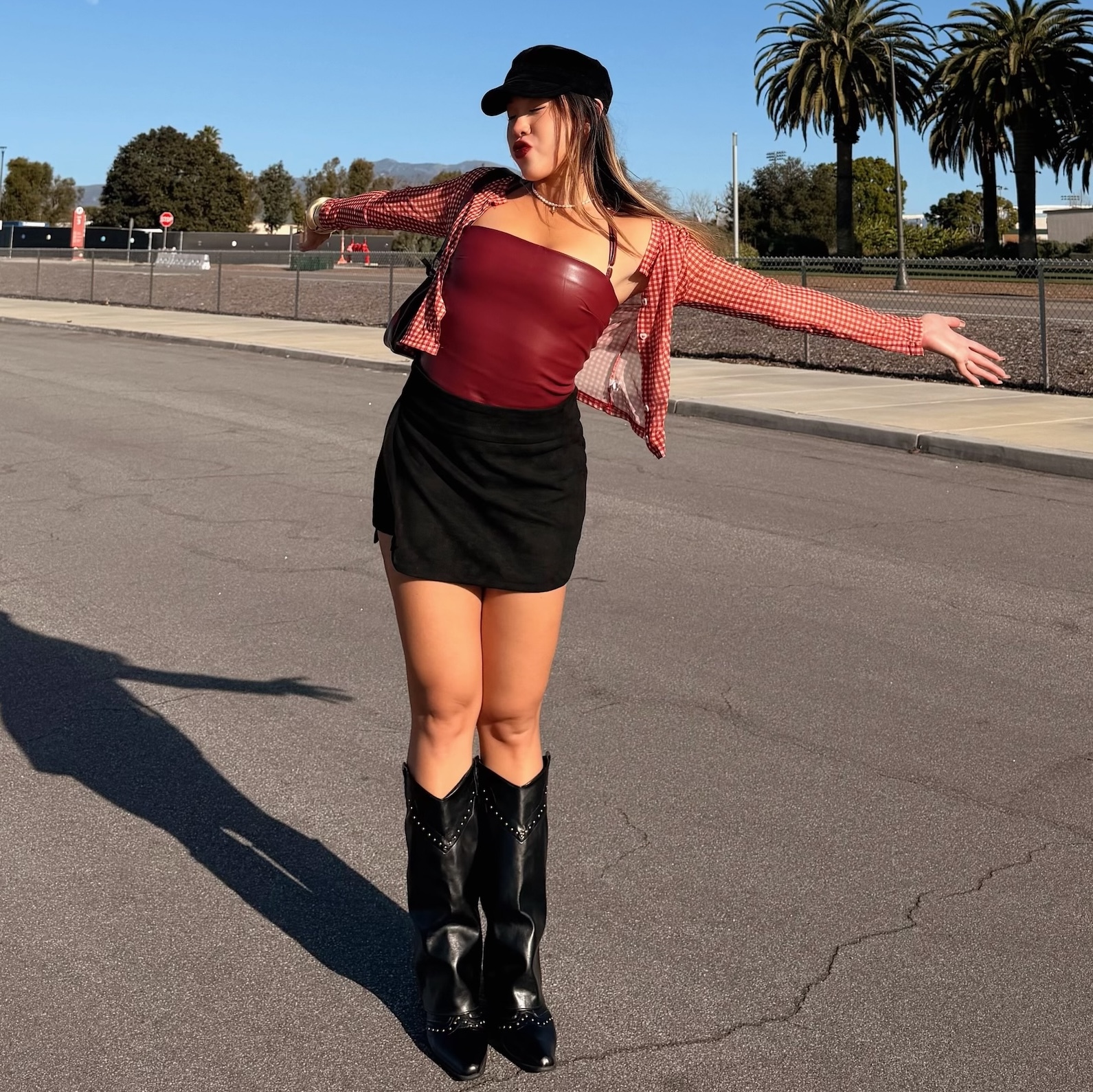 美式復古愛心格紋罩衫❣️