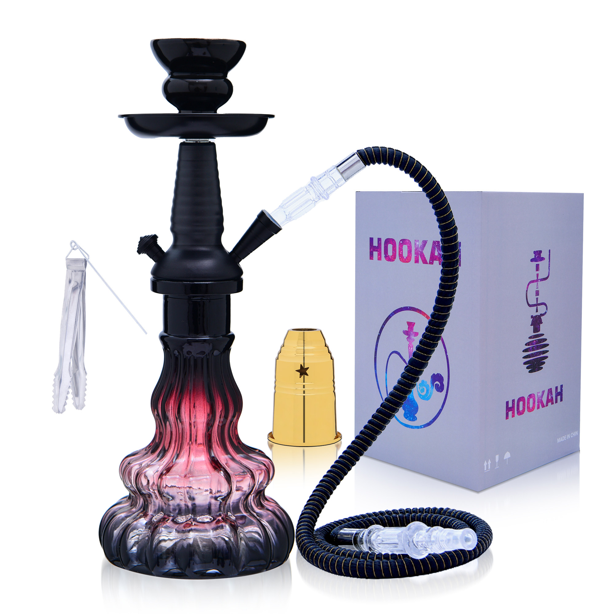多款顏色 / 輕便型琉璃阿拉伯水煙壺 Star Hookah 33cm