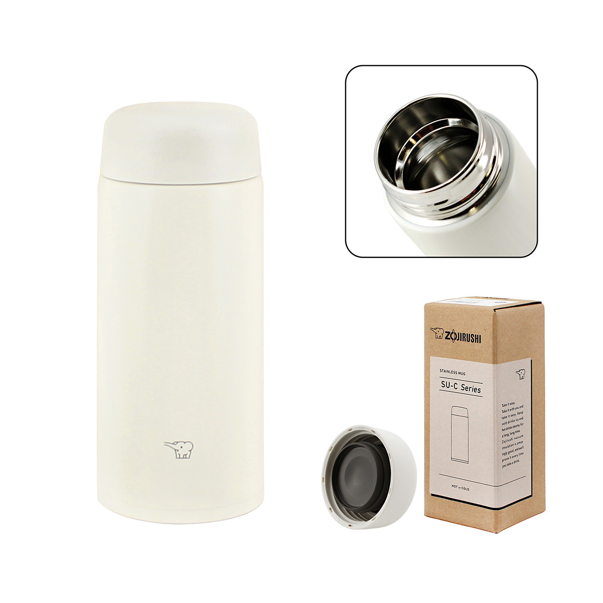 象印0.35L 不銹鋼保溫杯 一體式杯蓋【香港行貨】 -SU-CA35