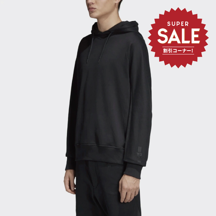 【 Y-3 CLASSIC HOODY 手袖LOGO帽TEE - 黑 】