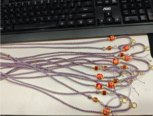 0205XZ08-西藏天珠-紅肉多樣性圖騰萬能繩（A8）