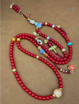 0205XZ12-西藏天珠-寶瓶懷業108項鏈（A12）