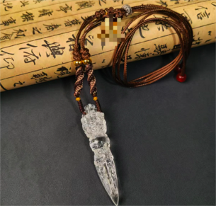 0205XZ20-西藏天珠-水晶大黑天杵杵項鏈（A20）