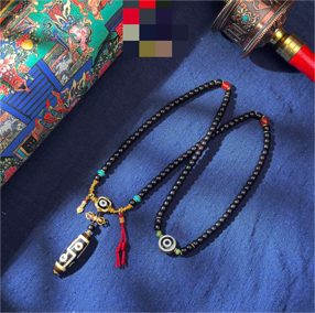 0205XZ26-西藏天珠-折線六眼椰蒂項鏈（A26）