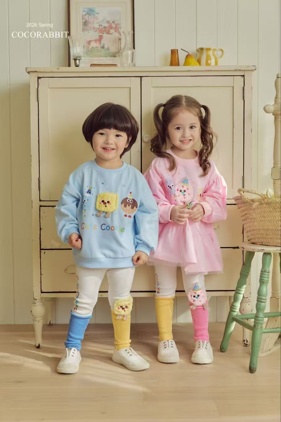 CRC02B010BL Coco Rabbit 黃藍cute cookie legging