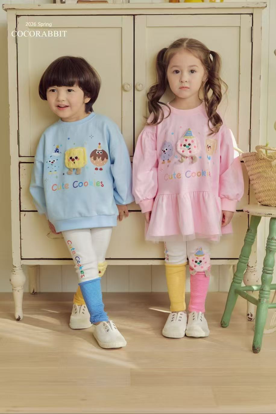 CRC02B010BL Coco Rabbit 黃藍cute cookie legging